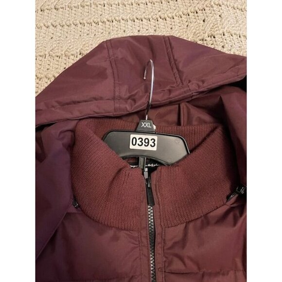 Jeans By Buffalo Men's XL Maroon Puffer Jacket With REMOVABLE Hood & Zipper Pock - Picture 14 of 14